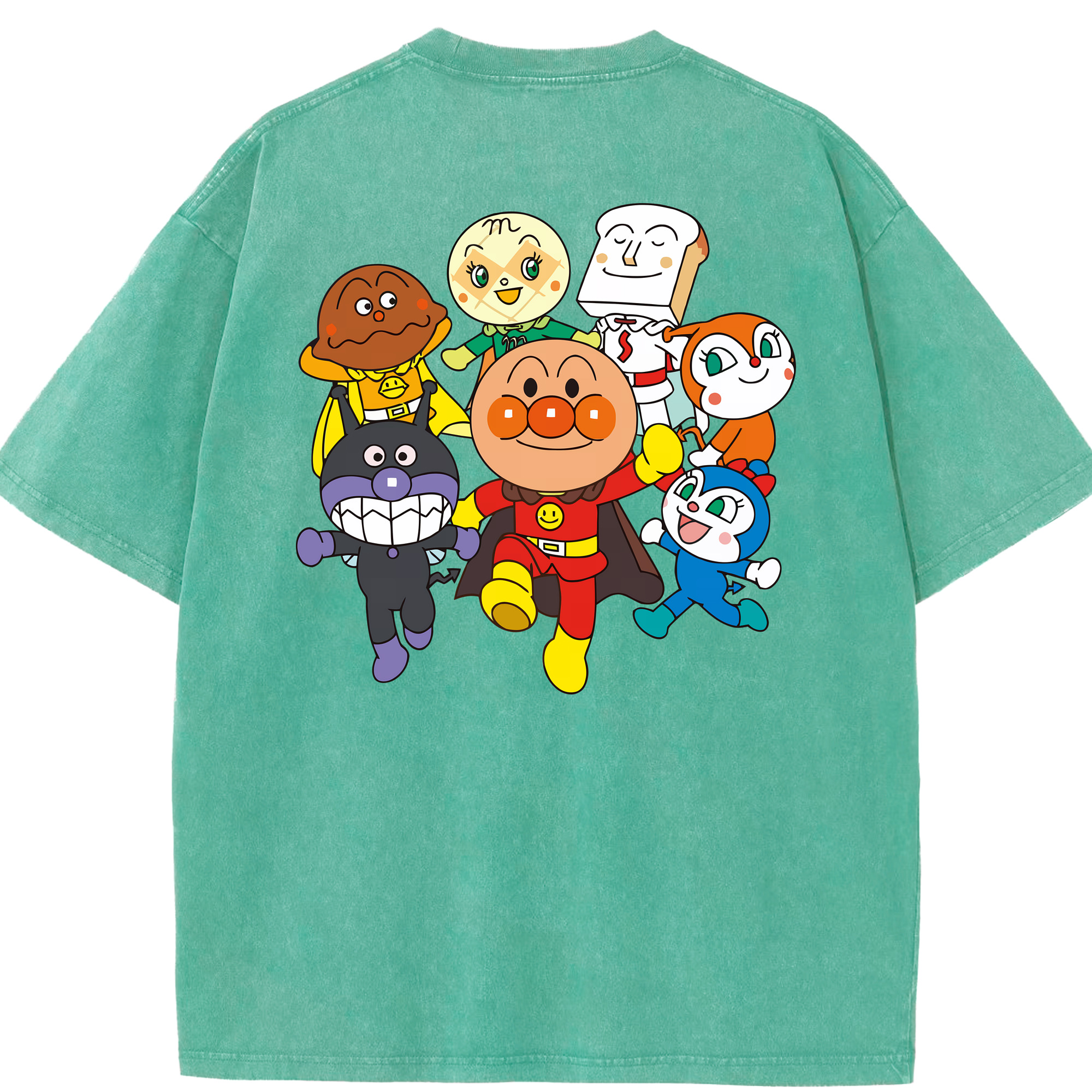 （画像用） アンパンマン Anpanman 綿100% ヴィンテージ風 半袖Tシャツ（背面プリント）